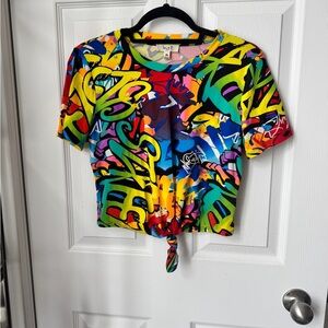 Love J Colorful Graffiti Women’s Tee & Short Set